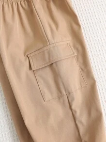 SHEIN Baby BoyGirls Casual Comfortable Plaid Long Sleeve Shirt And Ankle Tied Pants 2Pcs Set Fall Winter - Khaki - View 4