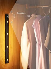 Teckwe إضاءة تحت الخزائن بأحجام 20 سم / 30 سم / 40 سم / 50 سم، أضواء ليلية بتشغيل ببطارية قابلة للشحن، أضواء الاستشعار عن الحركة في الأماكن الداخلية، 3 أوضاع لإضاءة الخزائن، إضاءة لاسلكية تحت السطح للمطبخ والسلالم والممرات وديكور الغرف باللون الأسود - الأسود - مشاهدة 4