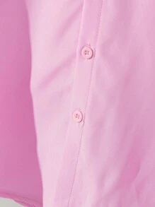 Elladie kids Tween Girls Shirt, New Pink Long Sleeve Blouse, Cute, Casual & Comfortable Long Sleeve, Hollow-Out Back With Bow Decor, Adorable, Relaxed Vibe, Contrasting Color Design, Fashionable & Academic Style Fall Winter - Pink - View 6