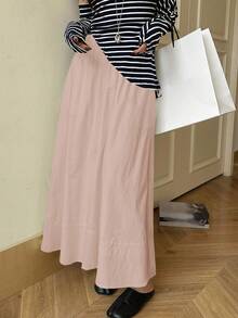 DAZY 女士纯色弹力腰休闲半身裙 秋季半身裙