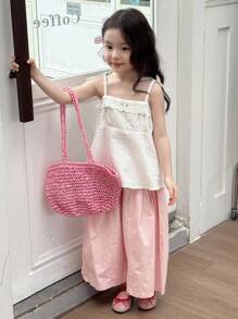 Dazy Kids Áo yếm thêu chấm bi cho bé gái - trắng - Xem 8