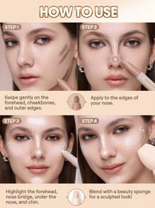 SHEGLAM 2-In-1 Contour & Highlight Stick-Maple Syrup Brand Beauty Makeup Face Paint Cosmetic For Women Girls Perfect For Fall Winter Ideal For Y2K Fancy Fashion Suitable For Birthday Christmas Present Party Ready Best Color