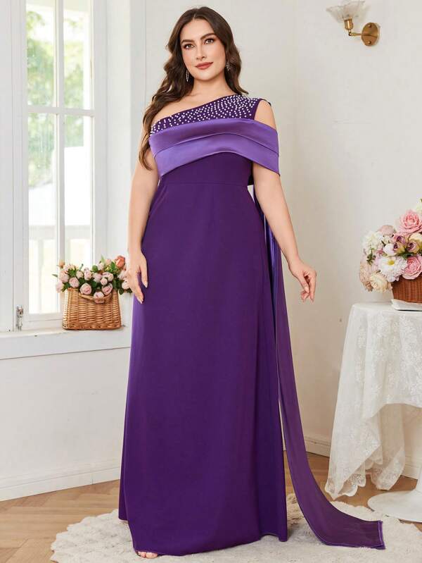 Coutiva Plus Size Formal Evening Gown (Heavy Embellishment)