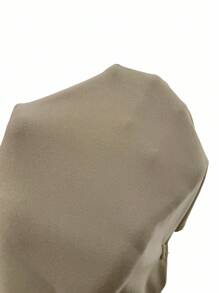 Slaydiva 2 Pieces Set: Sleeveless V-Neck Halter Top + Ruffled Mini Skirt With Bow Decoration, Chic Streetwear Outfit, Suitable For Music Festival, Easter, Graduation Season, Casual Wear, 2025 Spring/Summer New Arrival - Khaki - View 9