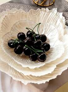 1 件极具吸引力的 Ins 风格玻璃串珠盘，仿珍珠白花形水果盘 - 白色 - 查看 9