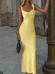 INAWLY Women's Sexy Fitted Long Knit Dress, Vacation Style