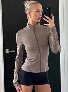 DAZY Women's Long Sleeve Sunscreen Cardigan Sports T-Shirt - Purple - View 2