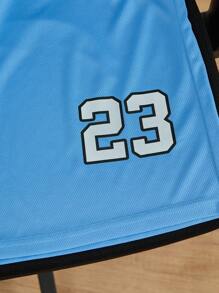 Tween BoyCasual Sports Jersey Printed T-Shirt Set, Suitable For Leisure & Sport Wear, School, Campus, College