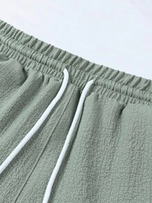 Manfinity RSRT 男士休闲度假短袖衬衫套装男士度假装男士夏装套装男士度假装男士沙滩装套装男士巡航服装。送给男朋友或丈夫的绝佳礼物。 - 薄荷綠 - 查看 9