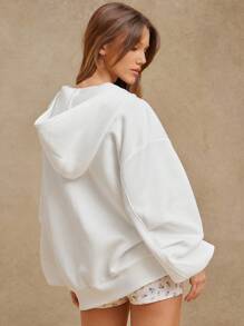 WESTFADE Oversized Fleece Zip Hoodie 90s Graduation,Back To School Outfits,Graduation,Teacher Outfits For Women,Back To School