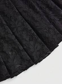 ROMWE Fairycore Bộ đồ lót xuyên thấu ren cổ điển gợi cảm cỡ lớn cho nữ - màu đen - Xem 4