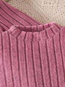 2pcs Girls' Casual Outfit, Pearl Embellished Long Sleeve Top And A-Line Halter Neck Dress, Elegant Outerwear For Spring Autumn, School, Campus, College Fall Winter - Coral Pink - View 8