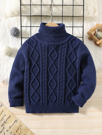 SHEIN 1pc Young Boy Children Casual Loose Fit Turtleneck Cable Knit Sweater, Suitable For Back To School Fit For Birthday Party, Evening Gala, Wedding, Christening, School Ceremony, Daily Wear, Travel, Sports, Autumn/Winter Boys Turtleneck Sweater Turtleneck Sweater Boys Knit Sweater Winter Sweater Turtleneck Fall