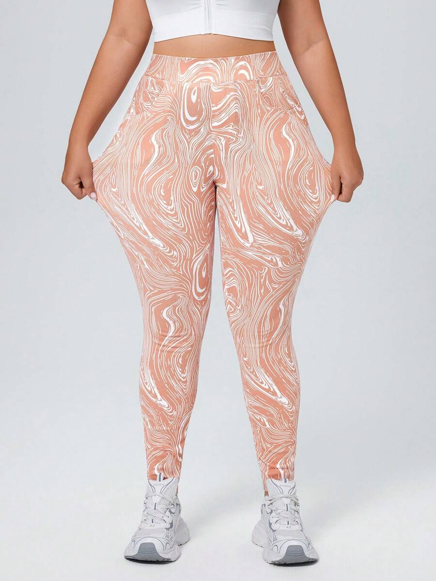 Flexra Jeans de punto elástico de mezclilla sencilla con bolsillos, uso casual diario en tallas grandes - Rosa vieja - Ver 1