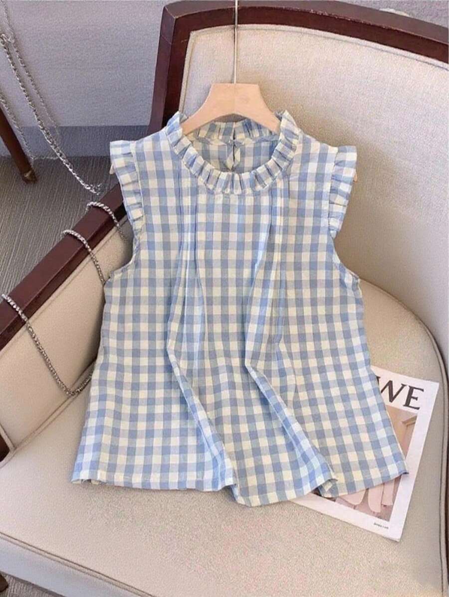 Franclia Women's Simple Casual/Office Wear Shirts With Frilled Collar, Spring/Summer