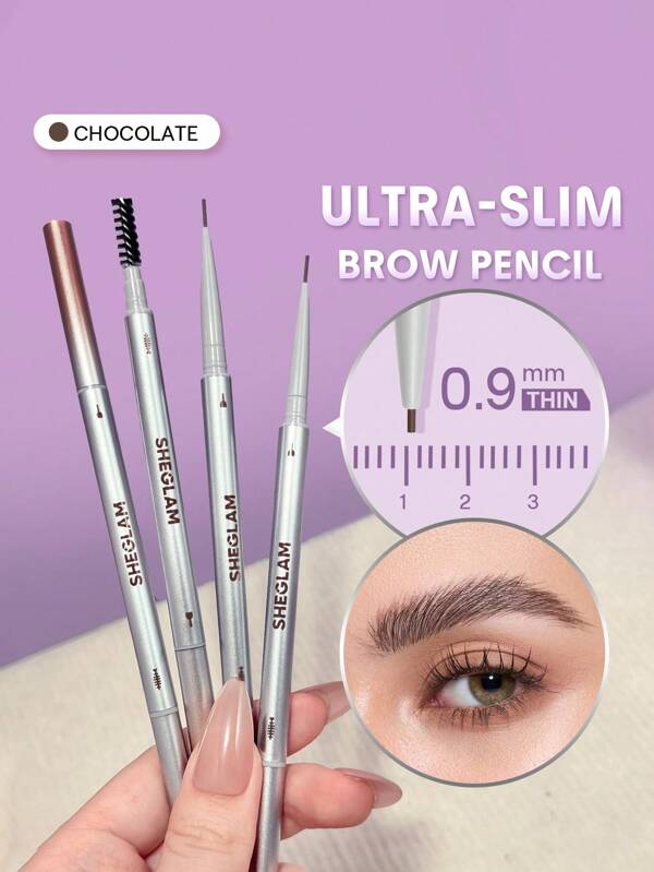 SHEGLAM Ultra Slim Eyebrow Pencil-Chocolate Graduation Birthday Holiday Summer Fall Autumn Y2K Fancy Fashion Women Makeup Cosmetic Party Beach Travel Camping Outdoors School Campus Trip Festivals Decor Gift Present Rose Girl Cosplay Best Color Charm Vibe
