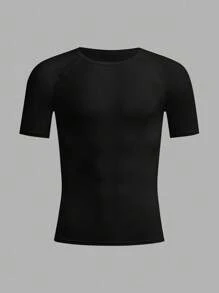 SHEIN 青少年男孩简约纯白色运动休闲服，舒适、百搭，适合日常穿着、上学、外出和锻炼