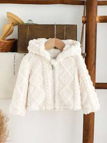 SHEIN 女宝宝春秋休闲风外套短袖开衫 - 白色 - 查看 1