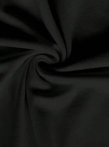 Mellowie 大尺碼女款休閒優雅純黑色100%純棉面料圓領雙層荷葉袖寬鬆上衣，女款夏季服裝，女款夏季服裝，女款外出上衣 - 黑色 - 查看 5