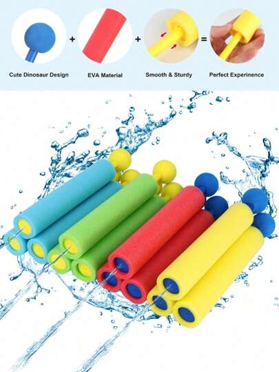Set de 4/6/10/16 pistolas de agua de diseño de verano nuevas hechas de EVA, pistolas de agua de espuma, juguetes acuáticos para exteriores, regalo para el Día del Niño, regalo de cumpleaños, recuerdo para fiesta en la playa