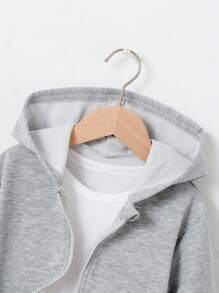 Genkimix Kids Jacke mit Reißverschluss, Kapuze, Applikationen und Pattentaschen für kleine Jungen, Langarm