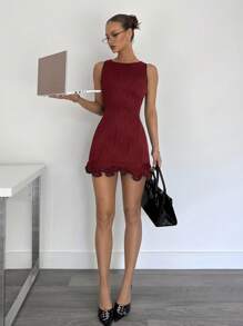 Siren Gaze 女士针织迷你裙，适合居家休闲或夜间外出，贴合身体曲线，舒适合身，黑色优雅连衣裙