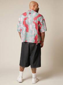 EASEVO Camisa xadrez casual masculina plus size de manga curta, adequada para o verão - Multicolorido - Ver 2