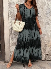 EMERY ROSE Plus Size Women Euro-American Style Fashion Dress, Spring/Summer - Multicolor - View 3