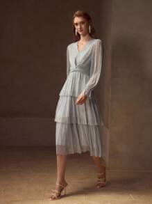 MOTF Soiréza TWIST PLISSE COCKTAIL DRESS - Light Grey - View 6