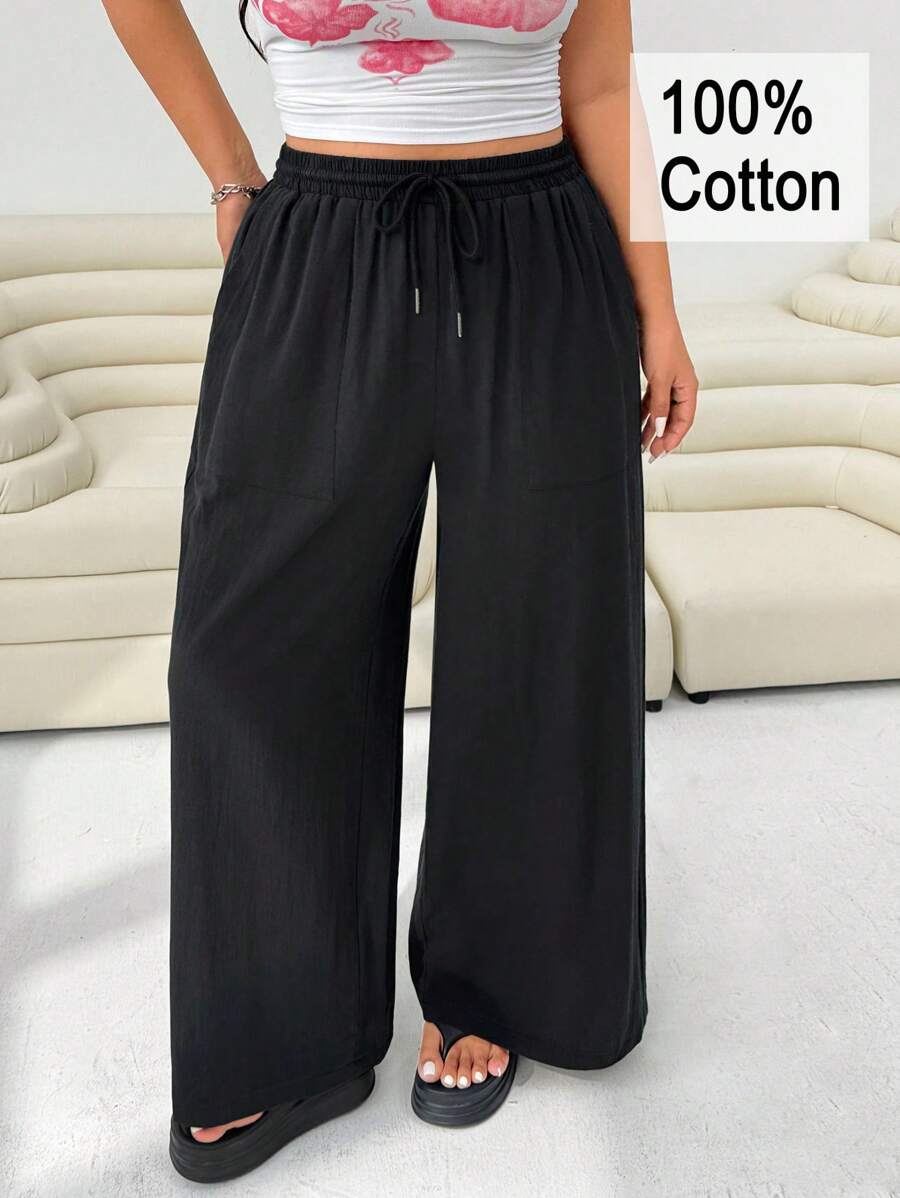 Solflare بنطال موسمي ربيعي/صيفي بلون أساسي بسيط لأحجام كبيرة - متعدد الألوان - مشاهدة 1