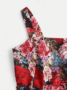 SHEIN 女童花卉印花无袖优雅夏装 - 彩色 - 查看 3