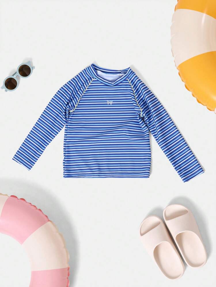 Stripe Pattern Long Sleeve Bikini Set Swimming Surf Beach Pool