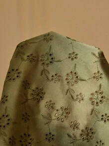 Écloséra 女式花卉印花露背优雅短袖连衣裙 - 綠色 - 查看 7