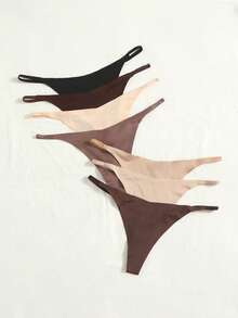 7件套女士无缝丁字裤，纯色