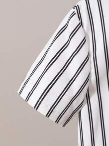 Souflis Souflis Conjunto de 3 piezas para niño pequeño: camiseta de manga corta con estampado de rayas + chal + pantalones cortos de cintura elástica