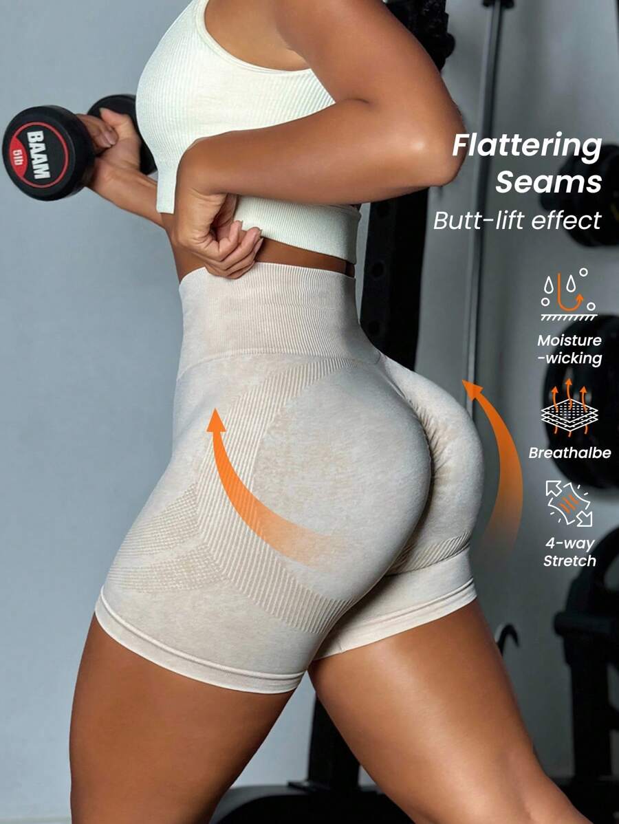 Powerista Cao eo Quần short thể thao - Màu Khaki - Xem 1