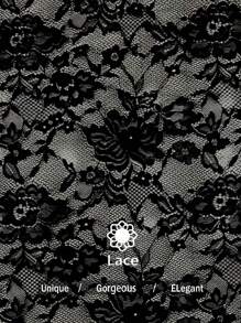 大码女式立领长袖蕾丝拼接连体裤 - 黑色 - 查看 7