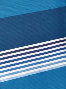 Manfinity VCAY Camiseta ajustada casual con rayas geométricas para hombre, camiseta de rayas azul para hombre, camiseta de verano para hombre, camiseta de rayas para hombre, camiseta azul de rayas para hombre, camiseta de rayas para hombre, camiseta azul y blanca de rayas para hombre - Azul - Ver 5