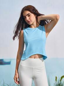 In My Nature 女士不对称下摆户外上衣，带口袋 - 藍色 - 查看 5