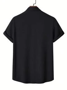 Manfinity Homme Men's Casual Cat Print Graphic Short Sleeve Shirt Collar Top, For Going Out