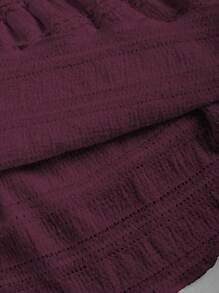 SHEIN Tall Layered Ruffle Hem Peplum Skirt For Tall Women, Sweet, Spring/Summer - Purple - View 3