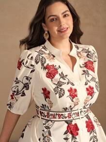 SHEIN Clasi Plus Size Elegant Floral Print Backless Waist Cinched Dress, Summer Back To School School Clothes Back To School Clothes Homecoming Modest Vintage Clothes Women Old Money Style Korean Style Tulum Teacher Outfits For Women Airport Outfit For Women Travel Outfit Airport Old Money Style Women Vintage Modest Dresses Teacher Outfits Fall Clothes Fall Clothes Plus Size Fall Outfits Country Concert Outfit Country Outfits Women Wedding Guest Dress Women Dress For Wedding Guest Mother Of The Bride Dresses For Wedding Formal Dresses For Wedding Guest Dress For Wedding Birthday Dresses For Women Birthday Outfit Boho Women Clothing - Multicolor - View 7