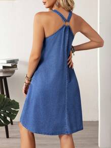 EMERY ROSE Women's Summer Casual Washed Loose Denim Dress