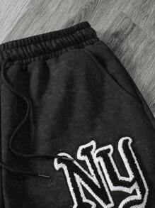 Manfinity Hypemode Men's Lightweight Fleece Sweatpants - Black - View 3