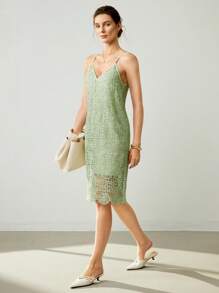 Chiquease Váy hở vai hở vai thời trang mùa hè mới cho kỳ nghỉ bãi biển Mini Dress dành cho phụ nữ - Màu xanh Bạc hà - Xem 6