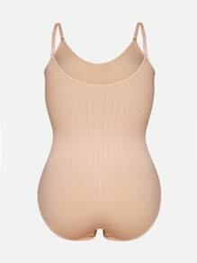 Plus Size Seamless One-Piece Tummy Control Shapewear - Apricot - View 7