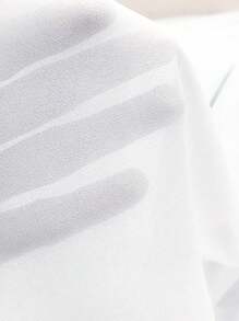 SHEIN Franclia V-Neck Ruffle Trim Tie Waist Small Cap Sleeve Chiffon Blouse White Nurse Peplum - White - View 4