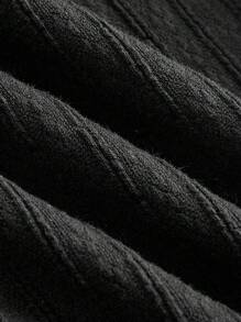 SHEIN EZwear 女士休闲腰部褶皱吊带背心，适合夏季 - 黑色 - 查看 4