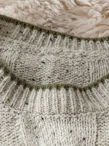 EMERY ROSE Women's Twist Flower Casual Crew Neck Pullover Sweater Winter Fall Autumn - Khaki - View 4