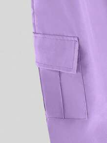 2 件套蝴蝶英式印花休闲时尚少女装 - 短袖上衣和慢跑裤 - 紫色 - 查看 4